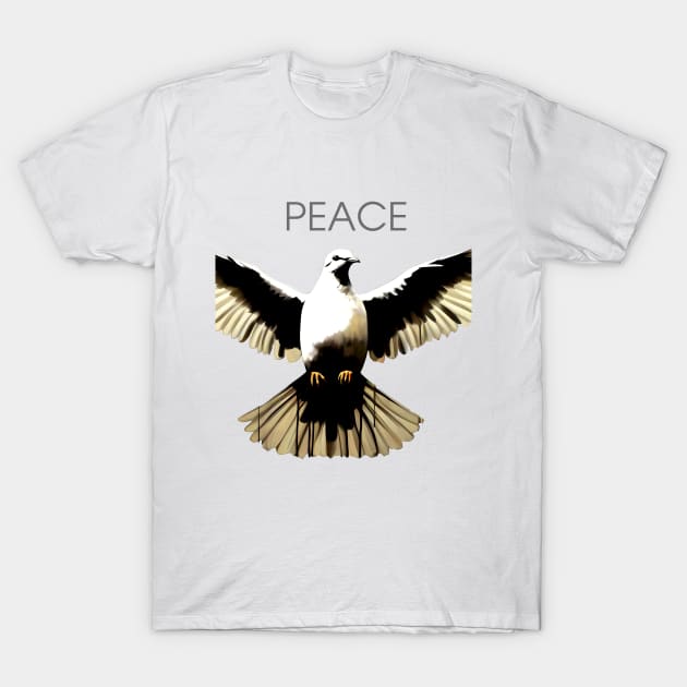 Peace Against Hate: Call for a Peaceful Resolution on a light (Knocked Out) background T-Shirt by Puff Sumo